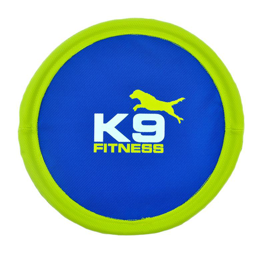 Visuel 1 du produit Jouet pour chien en nylon coloris bleu et jaune disque troué flexible ZS K9 - 27 cm