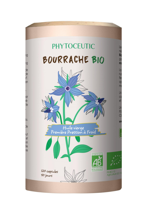 Visuel 1 du produit Complément alimentaire huile bourrache Bio Phytoceutic - 120 capsules