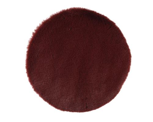 Visuel 1 du produit Set de table rond en fausse fourrure bordeaux - Ø 38 cm