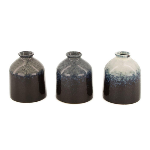 Visuel 1 du produit Vase bouteille coloris bleu en céramique - Ø 8 cm