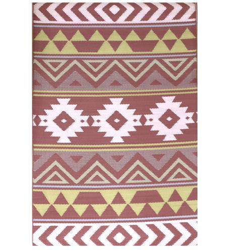 Visuel 1 du produit Tapis d'extérieur en polypropylène recyclé Terracotta Aztèques - 150 x 90 cm