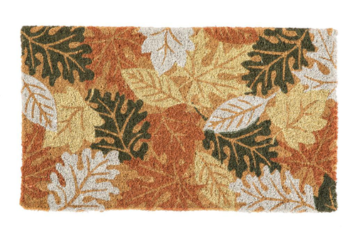 Visuel 1 du produit Paillasson feuilles d'automne coloris multicolore en fibre de coco - 40 x 72 cm