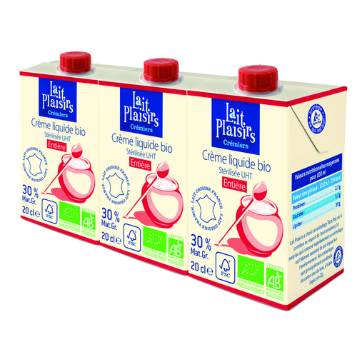 Visuel 1 du produit Crème liquide entière 3x20cl LAIT PLAISIRS