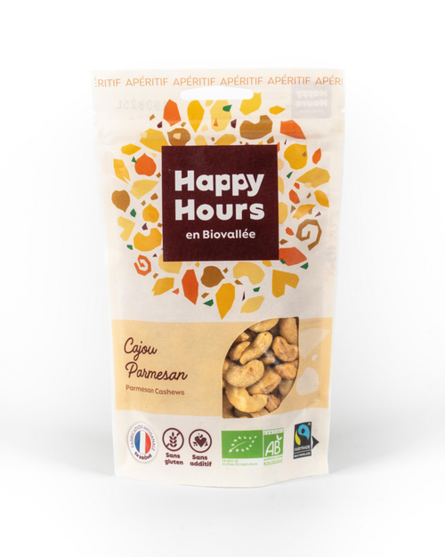 Visuel 1 du produit Sachet cajou parmesan bio Happy Hours en Biovallée - 115 g