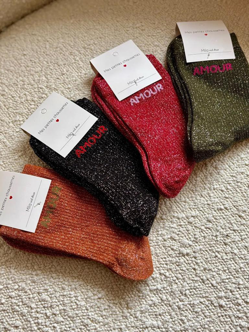 Visuel 1 du produit Chaussettes colorées avec message Mila - 36/40