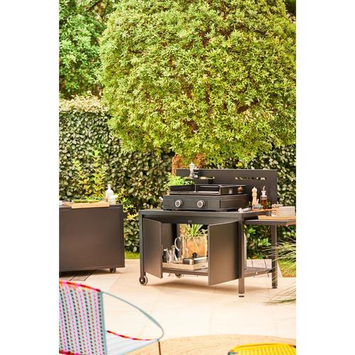 Visuel 6 du produit Table roulante crédence fermée en acier noir Forge Adour - 120 x 65,7 x 112,5 cm