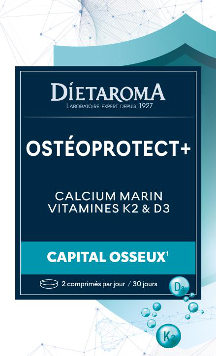 Visuel 1 du produit Complément alimentaire calcium marin K2 & D3 osteoprotect+ capital osseux Dietaroma - 60 comprimés