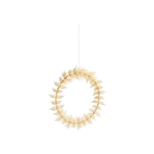 Visuel 1 du produit Couronne de Noël en papier plié beige - Ø 30 x H 8,75 cm