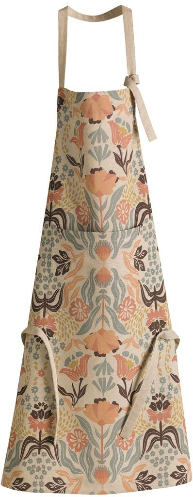 Visuel 1 du produit Tablier en coton imprimé multicolore avec poche Youri - 72 x 85 cm