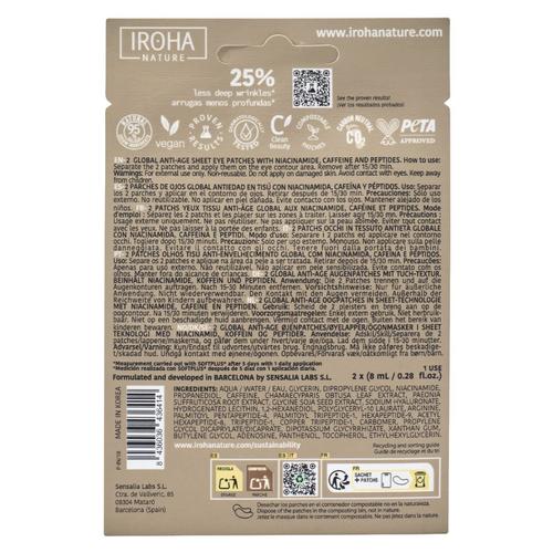 Visuel 2 du produit Patchs anti-âge pour les yeux à la niacinamide et aux peptides Iroha Nature - les 2 patchs