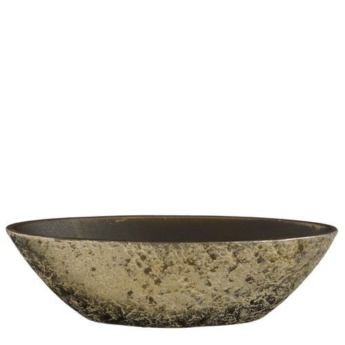 Visuel 1 du produit Pot ovale en terre cuite coloris champagne Clemente - 41 x 20 x 26 cm