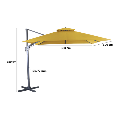 Visuel 2 du produit Parasol déporté orientable et inclinable couleur curry Proloisirs - 3 x 3 m