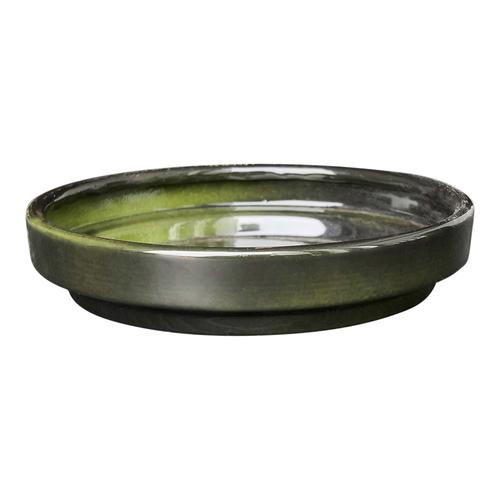 Visuel 1 du produit Soucoupe ronde en métal recyclé coloris vert algue vif Upcycle Conique - Ø 13,5 x H 2,75 cm