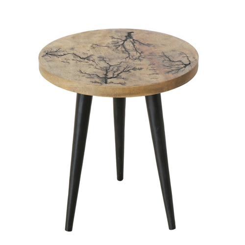 Visuel 1 du produit Table ronde à 3 pieds en bois de manguier Percha - Ø 30 x H 35 cm