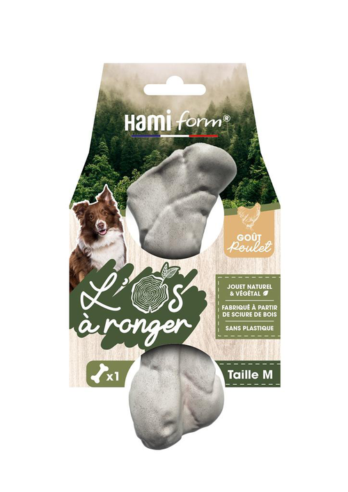 Visuel 1 du produit Jouet pour chien os à ronger goût poulet naturel et végétal Hami form - Taille M