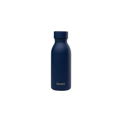 Visuel 1 du produit Bouteille isotherme en inox recyclé Qwetch Icon Matt bleu nuit - 350 ml