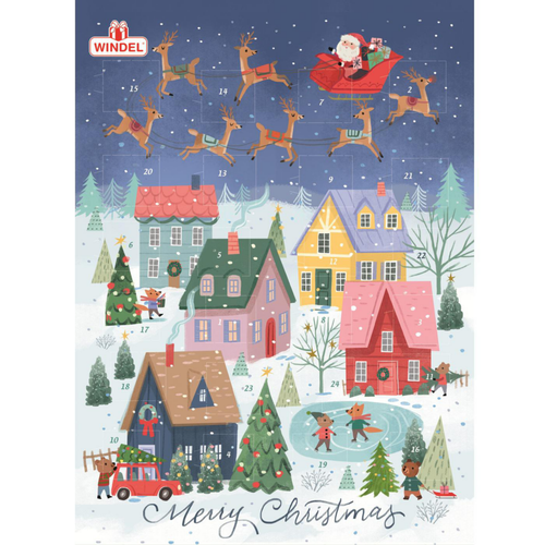 Visuel 1 du produit Calendrier de l'Avent pour enfant chocolat Windel - 35 x 25,5 cm
