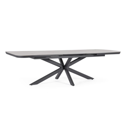 Visuel 1 du produit Table extensible en aluminium anthracide et pierre sintérisée Bizzotto Pascal Anthracite