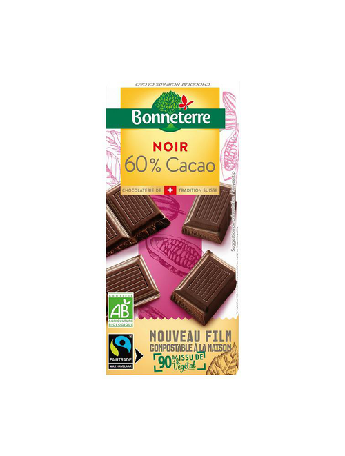 Visuel 1 du produit Chocolat noir 60% cacao bio Bonneterre - 100 g