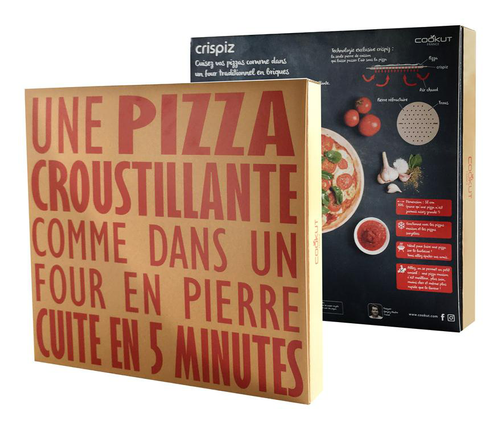 Visuel 3 du produit Pierre à pizza coloris beige en cordiérite - 40 x 40 x 3,5 cm