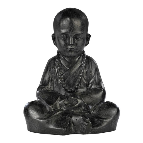 Visuel 1 du produit Statue en béton ciré anthracite Hairie Grandon moine assis petit modèle - 23 cm