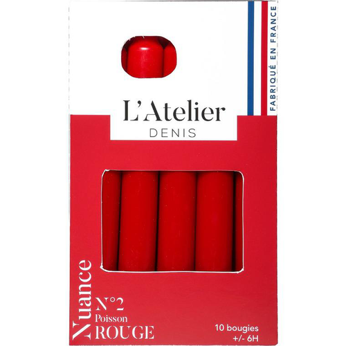 Visuel 1 du produit Bougie de ménage 17 cm rouge L’Atelier de Denis - Le pack de 4