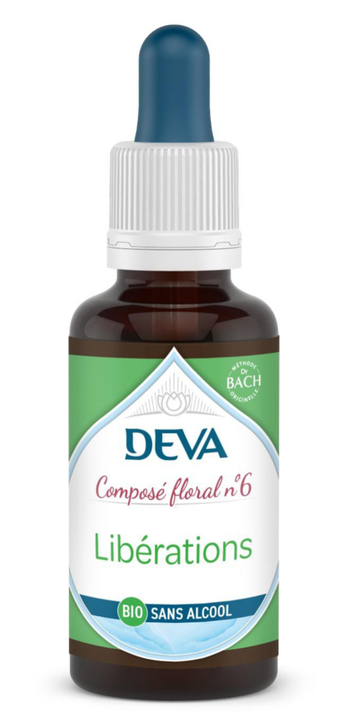 Visuel 1 du produit Complément alimentaire composé floral libérations bio sans alcool Deva - flacon compte-goutte 30 ml