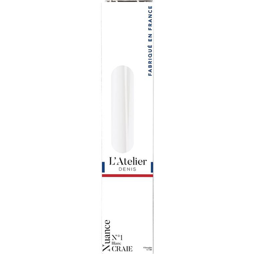 Visuel 1 du produit Bougie flambeau 25 cm blanc craie L’Atelier de Denis - Le pack de 4