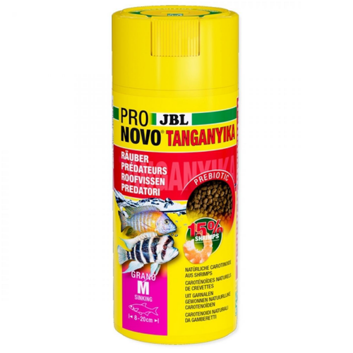 Visuel 1 du produit Nourriture pour poissons tanganyika, granulés moyens, JBL, ProNovo - 145g/250ml