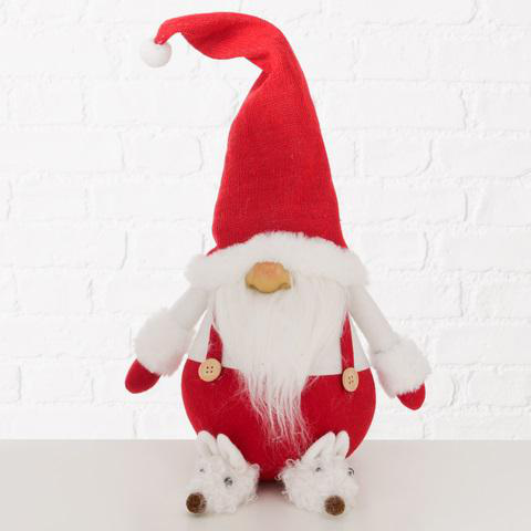 Visuel 1 du produit Figurine décorative Père Noël Snugly coloris rouge en polyester - 22 x 17 x 50 cm