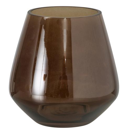 Visuel 1 du produit Photophore en verre laqué marron Marolo - Ø 15 x H 15 cm