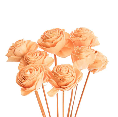 Visuel 2 du produit Bouquet de 8 roses artificielles beauty coloris beige - Ø 6 cm x 40 cm