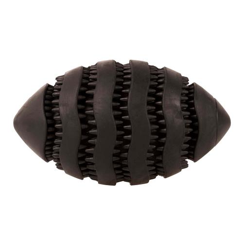 Visuel 1 du produit Jouet pour chien en caoutchouc coloris noir distributeur de friandises rugby Bite Me Nibble - Taille L 15 x 8,6 x 8,6 cm