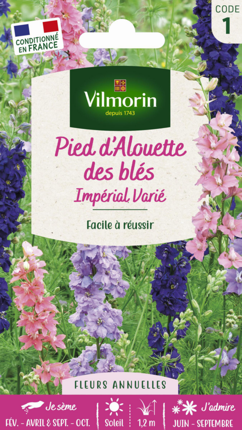 Visuel 1 du produit Graines de Pied d’Alouette des blés Impérial varié variée - graines à semer