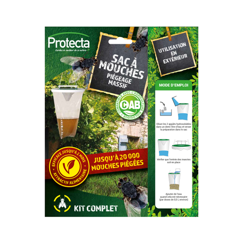 Visuel 1 du produit Kit de piégeage massif sac à mouches réutilisable avec appâts Protecta Muscado Fly - 2,5 L