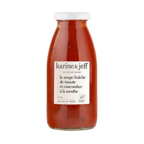 Visuel 1 du produit La Soupe fraîche tomate et concombre à la menthe bio Le bonheur est dans le pot - 25 cl