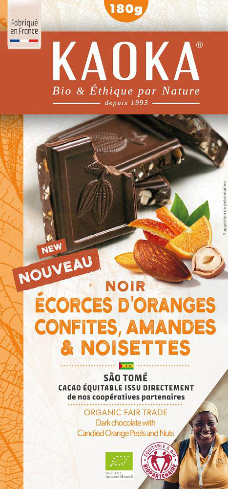 Visuel 1 du produit Chocolat noir 66% fruit sec bio Kaoka - 180 g