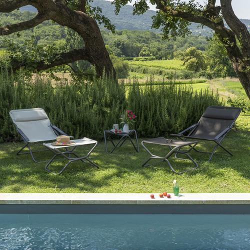 Visuel 4 du produit Repose - jambes / tabouret Next tube titanium Seigle II Batyline® Lafuma mobilier - 66 x 51 x 35 cm