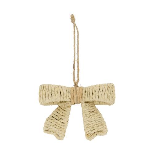 Visuel 1 du produit Suspension nœud en corde de papier coloris naturel - 12 x 4 x 9 cm