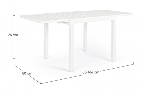 Visuel 4 du produit Table extensible PELAGIUS en aluminium -Blanc - BIZZOTTO - 83/166x80cm