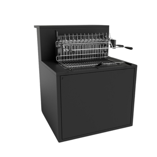 Visuel 1 du produit Support grill fermé en acier noir forme comptoir de bar Forge Adour - 90 x 97,2 x 112,5 cm