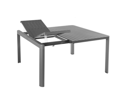 Visuel 2 du produit Table Filao coloris gris en aluminium Bizzotto - 97/149 x 149 cm