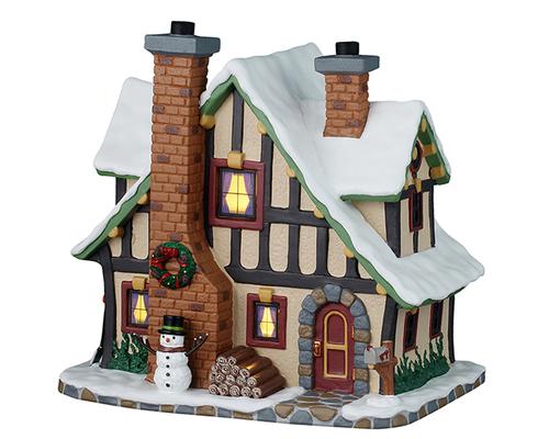 Visuel 1 du produit Village de Noël lodge de vacances d’hiver lumineux en porcelaine coloris multicolore avec adaptateur Lemax Caddington Village