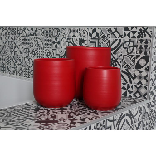 Visuel 1 du produit Pot coloris rouge en terre émaillée Saintrop - Ø 23 cm