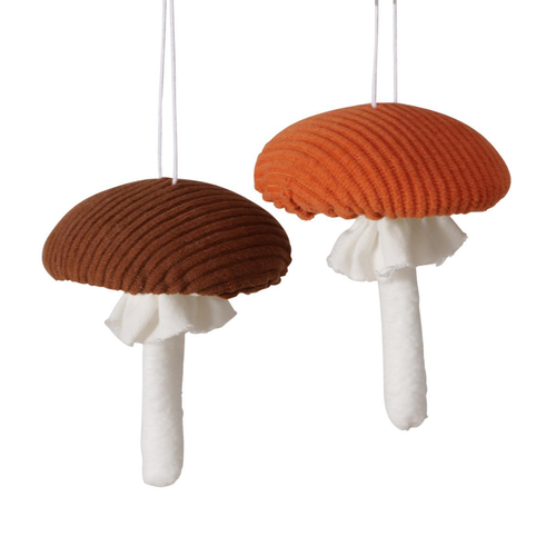 Visuel 1 du produit Suspension décorative champignon Kordy coloris marron en polyester - 9,5 cm