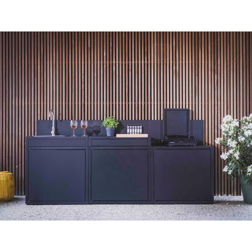Visuel 8 du produit Support desserte pour plancha coloris noir en acier - 80 x 60 x 109 cm