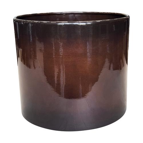 Visuel 1 du produit Pot cylindrique en métal recyclé coloris brun flambé Upcycle Cylindre - Ø 31 x H 27 cm