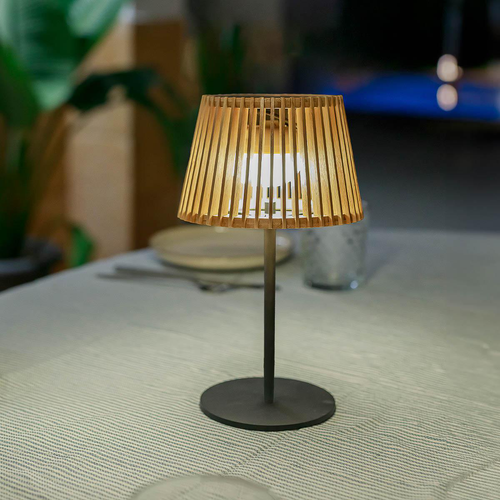 Visuel 8 du produit Lampe solaire Okinawa coloris marron effet blanc chaud en métal Newgarden - 20 à 30 cm