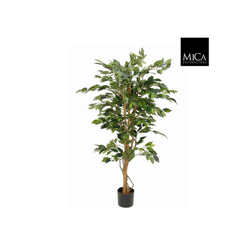 Visuel 1 du produit Ficus Benjamina artificiel vert en pot plastique H 150 x Ø 85 cm