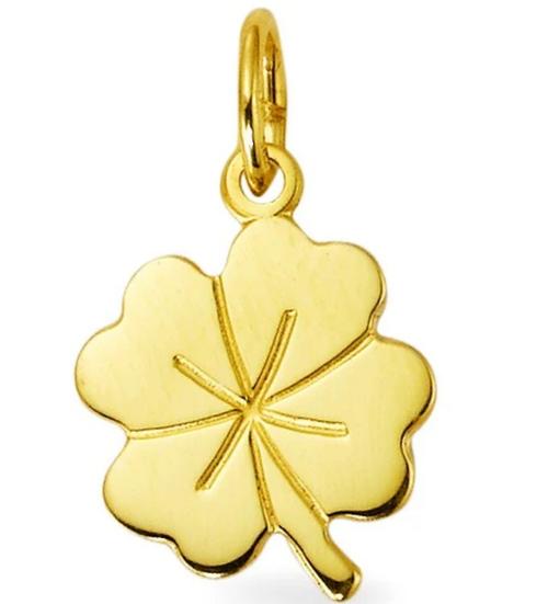 Visuel 1 du produit Pendentif décoratif forme trèfle en aluminium or Luck - 5 x 4 cm